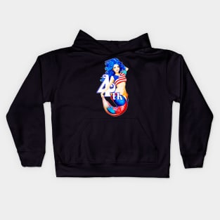 Independence day 4th of july mermaid celebrate Kids Hoodie